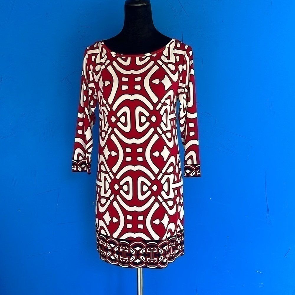 Laundry By Design printed shift lightweight‎ abstract modern tribal dress size 2